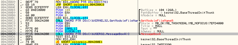 Code for Message Box